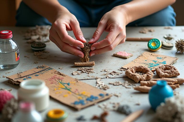 Taller de arte sostenible con materiales reciclados y prácticas ecológicas